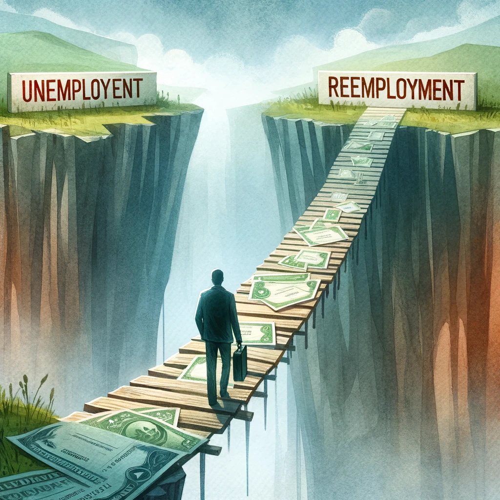 失業から再雇用への移行を失業給付の助けを借りて描いた画像